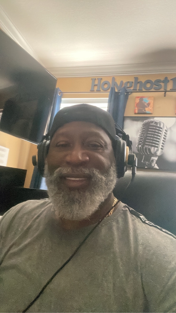 John Allen Jr. broadcasting his radio show